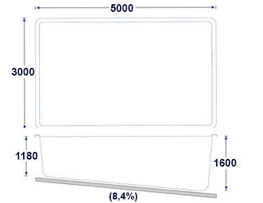 Dimensions de la coque polyester Olbia 530 Dimensions de la coque polyester Olbia 530