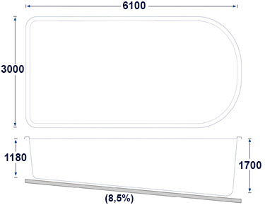 Dimensions de la coque polyester Olbia 630 Dimensions de la coque polyester Olbia 630