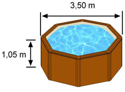 Espace intérieur de nage piscine SAN MARINA PACIFIC ronde diamètre 3.50 m