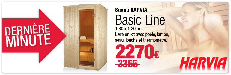 Destockage sur la gamme de saunas Harvia Basic line Destockage sur la gamme de sauna Harvia Basic line