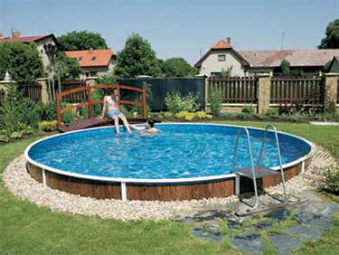 piscine hors sol semi enterrée acier