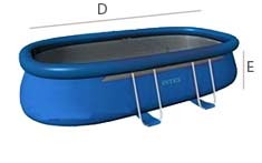 Dimensions de la Surface de nage des piscines ELLIPSE Dimensions de la Surface de nage des piscines ELLIPSE