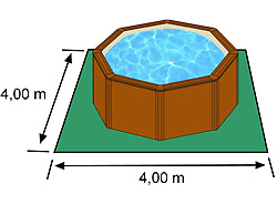 Surface au sol nécessaire pour piscine SAN MARINA PACIFIC 3.50 m