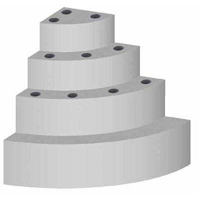 Escalier sous liner Red Pool angle 1/4 rond Escalier sous liner Red Pool angle 1/4 rond