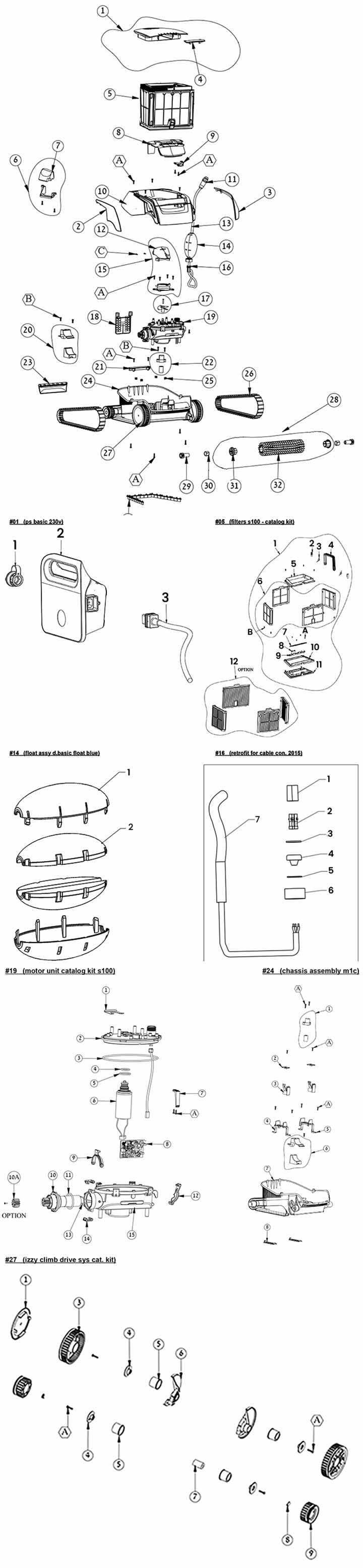 Liste pièces détachées robot électrique Maytronics Dolphin Liste pièces détachées robot électrique Maytronics Dolphin