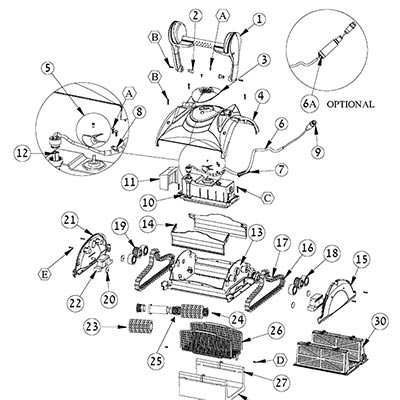 Pièces détachées robot Dolphin Nauty Pièces détachées robot Dolphin Nauty