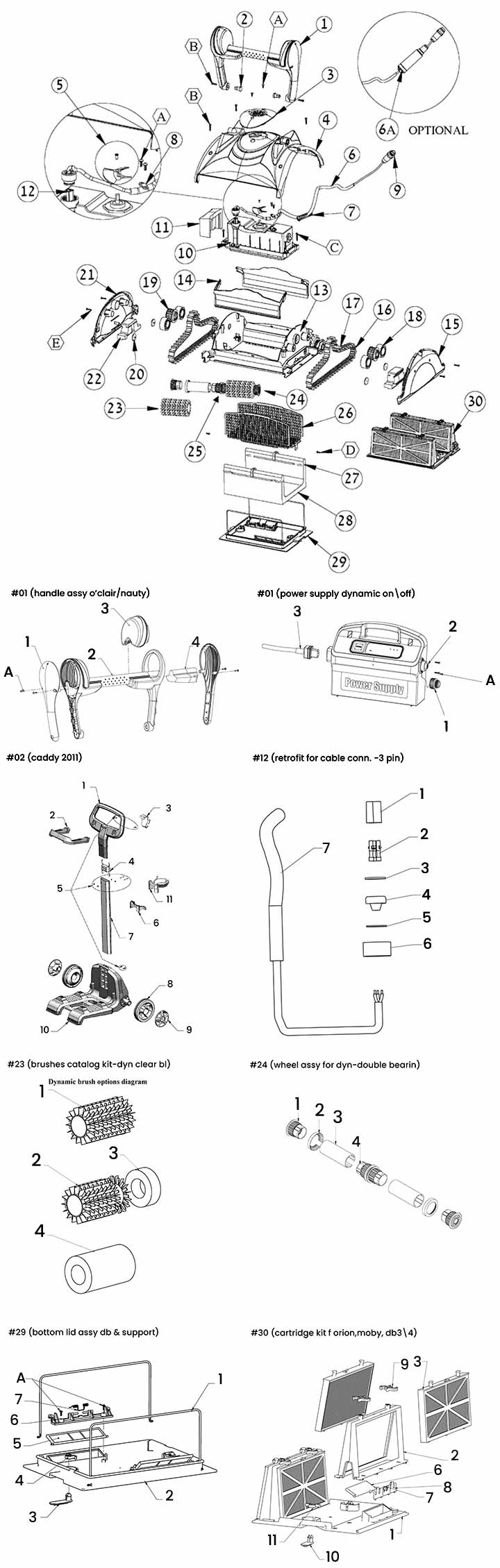 Liste pièces détachées du robot électrique Dolphin Nauty TC Liste pièces détachées du robot électrique Dolphin Nauty TC
