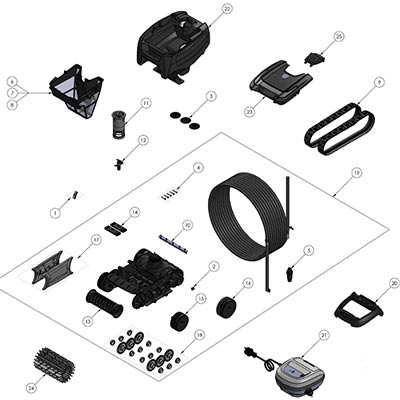 Pièces détachées robot Zodiac Tornax OT 2100 Pièces détachées robot Zodiac Tornax OT 2100