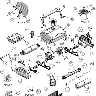 Pièces détachées robot Aquabot Ultra 500 Pièces détachées robot Aquabot Ultra 500