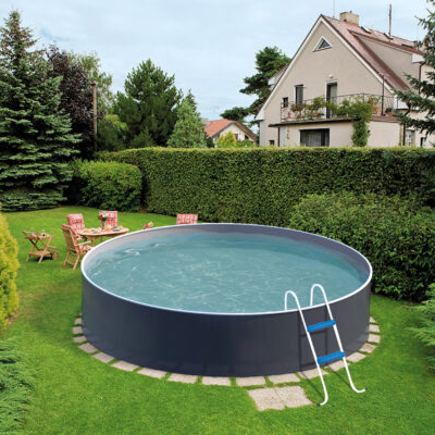 Piscine AZURO GRAPHITE WHITE ronde en acier 3.60 Piscine AZURO GRAPHITE WHITE ronde en acier 3.60