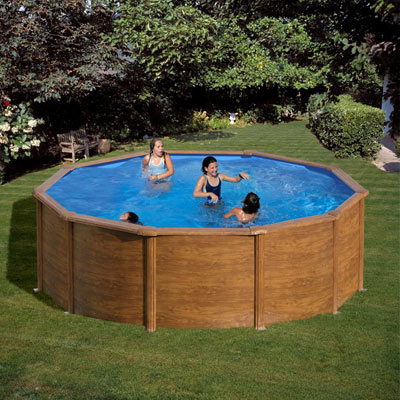Piscine hors sol acier décor bois GRE PACIFIC Piscine hors sol acier décor bois GRE PACIFIC