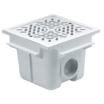 Bonde de fond Astral avec grille ABS carrée 210 x 210 mm pour piscine béton