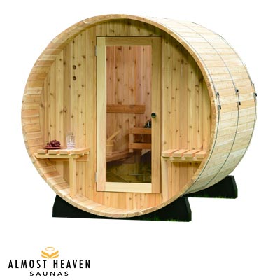 Sauna en Cèdre Barrel canopy AUDRA 4 personnes 180 x 180 cm