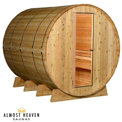 Sauna en Cèdre Barrel LEWISBURG 8 personnes 215 x 245 cm