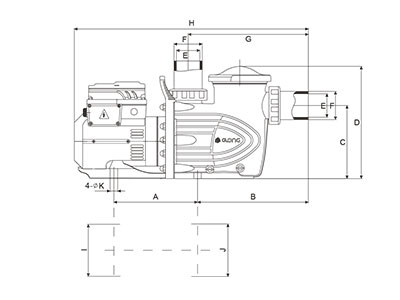 Schéma de la pompe à vitesse variable Caliente VS 3Cv Mono