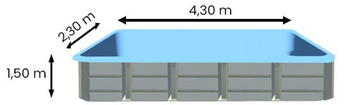 Dimensions de la coque piscine SANA Dimensions de la coque piscine SANA