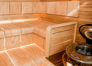 Poêle électrique Harvia Forte dans sauna Poêle électrique Harvia Forte dans sauna