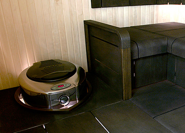 Poêle Harvia Forte intégré au banc du sauna