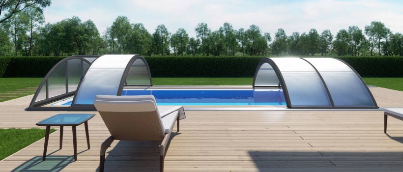 Abri piscine silhouette XL anthracite Abri piscine silhouette XL anthracite