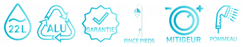 Avantages douche solaire 22L Avantages douche solaire 22L