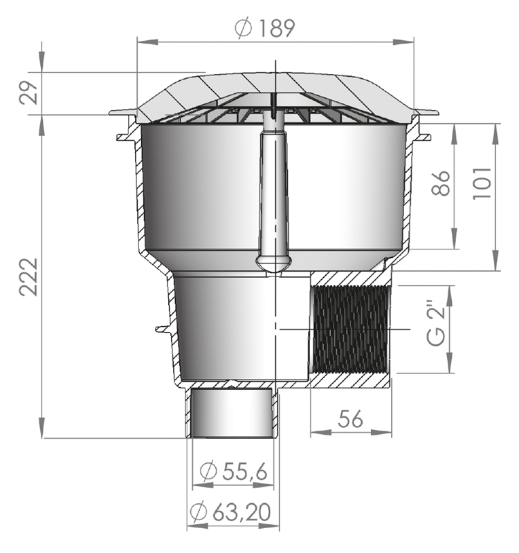 Dimensions bonde de fond Astral Norm grille anti vortex Dimensions bonde de fond Astral Norm grille anti vortex