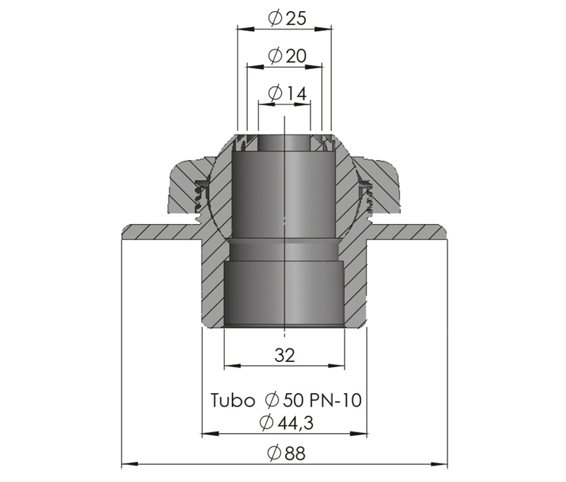 Dimensions bouche de refoulement béton astral multiflow 95x28 pn10