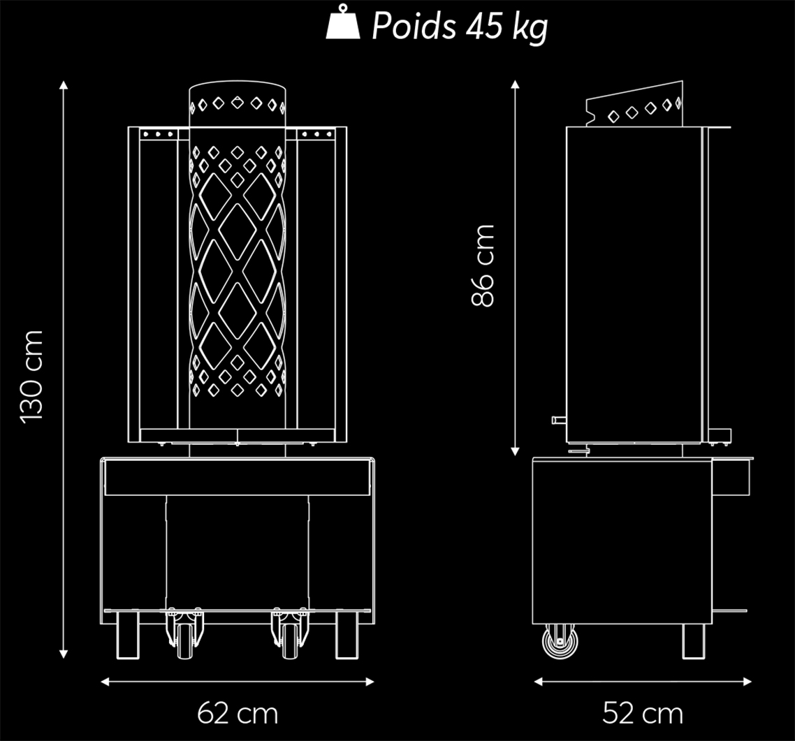 Dimensions Brasero extérieur Faro Dimensions Brasero extérieur Faro