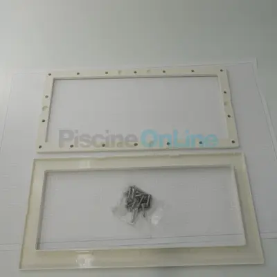 Bride skimmer Grande Meurtrière + enjoliveur + vis Parker 5,5x25mm BLANC - Panneaux - REMPLACE 05282R0001 (ASTRAL) (4402012012)