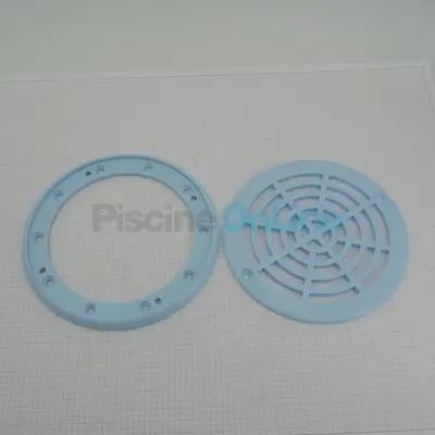 Grille + bride Bleue bonde de fond Liner/Béton (WELTICO) (63158B)