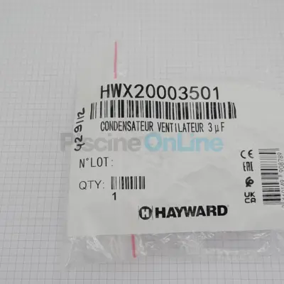 Condensateur de ventilateur 3uF pour pompe à chaleur 8. 11. 15 kW (HAYWARD) (HWX20003501)