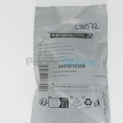 Clips projecteur Ps/Leds/standard - x6 Liner/Béton (ASTRAL) (4403010306)