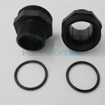 Kit 2 Traversées de Paroi noires + joint 2" pour Filtre à sable Balear/Artik/San Seb diamètre 760 à 900 (RRFI0005.11R)
