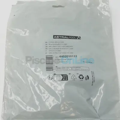 Grille bonde de fond 2'' AM + vis métriques 25 mm - GRIS - piscine Liner/panneaux préfabriqué (4402010122)