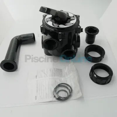 Vanne Side 6 voies 1''1/2  noire avec montage entraxe 125 mm - 43009 (09758)