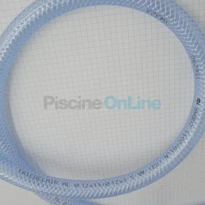 Tube cristal armé (20b)  pour prise d'air Ø12 intérieur / Ø19 extérieur nage à contre courant UWE - prix au mètre (59253)