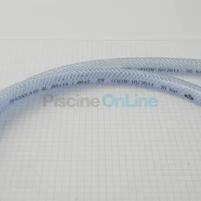 Tube cristal armé (20b) pour prise d'air Ø8int / Ø14ext  (nage contre courant UWE) - prix par mètre linéaire (59212)