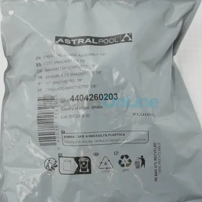 Manomètre 1/8" + Purge d'air pour filtres à sable Vesubio 2011, Filtre PRO-ADAPT, CLARI-PRO Filtre VESUBIO couvercle à visser Filtre VOLCANO couvercle à visser (4404260203)