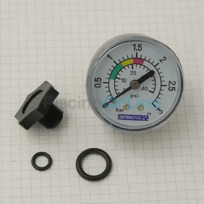 Manomètre 1/8" + Purge d'air pour filtres à sable Vesubio 2011, Filtre PRO-ADAPT, CLARI-PRO Filtre VESUBIO couvercle à visser Filtre VOLCANO couvercle à visser (4404260203)