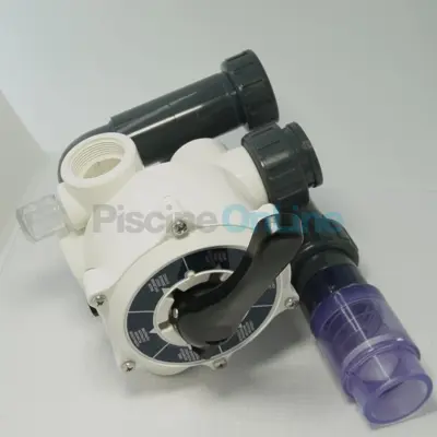 Vanne 6 voies 1"1/2 EB-40/50/60 + clapet + plomberie pour filtre ECONOBEAD AQUAFORTE (SK536)