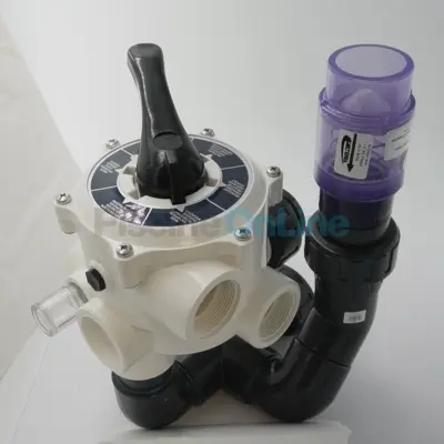 Vanne 6 voies 1"1/2 EB-40/50/60 + clapet + plomberie pour filtre ECONOBEAD AQUAFORTE (SK536)