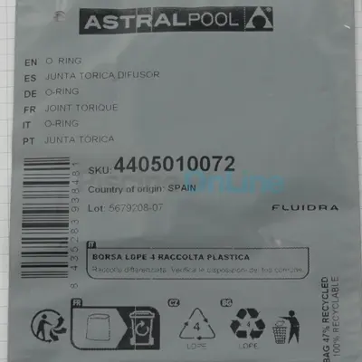 Joint de diffuseur pour pompes ASTRAL (DISCOVERY, SUPERSTAR, EUROPA, NIAGARA..) (4405010072)