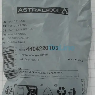 Vidange (purge) pour Filtres à sable ASTRAL (crépine + bouchon + joint) (4404220103)