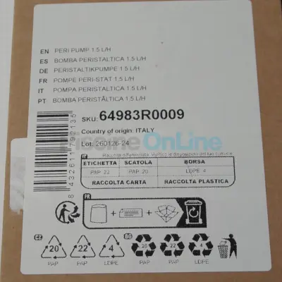 Pompe péristaltique 1,5L/h Meteor pour pompe doseuse Astral CONTROL BASIC DOUBLE pH-EV (64983R0009)