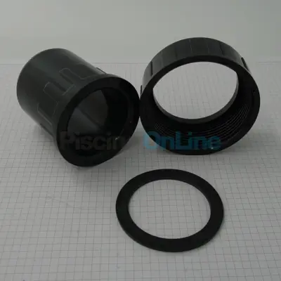 Raccord Union + écrou + joint pour pompes Astral 1.5cv / 2cv / 2.5cv Sprint, Victoria, Astral Glass Plus... (4405010107)