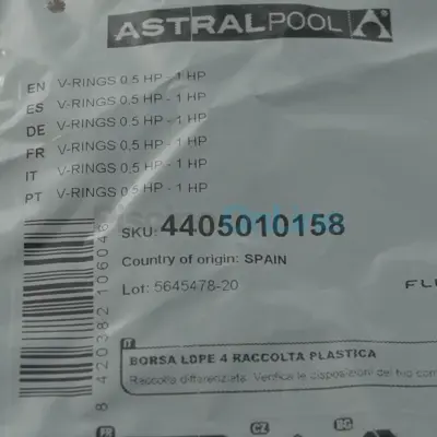 Joints en V (x2) pour pompes Astral Victoria, Victoria Plus, Glass Plus, Sena, Sprint – 0,5 à 1,5 HP – AstralPool / Fluidra – réf. 4405010158 (4405010158)