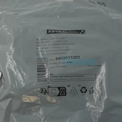 Flotteur + ressort + axes pour panier de skimmer inox (4402013301)