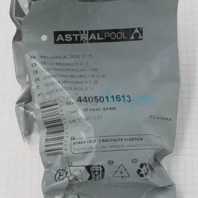 Garniture mécanique diamètre Ø25mm pour pompes ASTRAL Colorado / Atlas / Hurricane (4405011613)