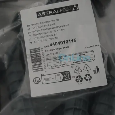 Ensemble collecteur diamètre 600 pour Filtre à sable Aster/Vesubio (sans tube purge) Aster, Orion, Ice, Vela, Bering 2, Mulhacen – AstralPool / Fluidra – réf. 4404010115 (4404010115)