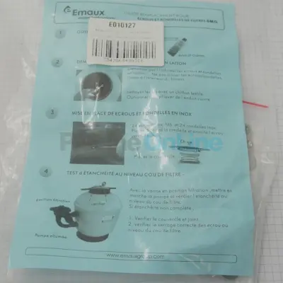 Kit de visserie inox (24 écrous et rondelles) pour Filtre à sable EMAUX SMG (E010127)