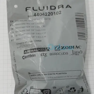 Manomètre pour Filtres à sable ASTRAL Millenium Cantabric BWT2 Aster UVE... (ex ref 4404080203) (4404220102)
